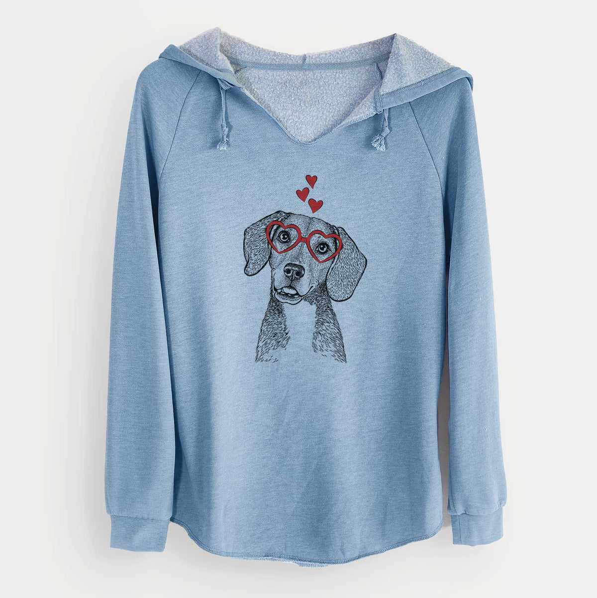Valentine Piggy the Beagle Mix - Cali Wave Hooded Sweatshirt