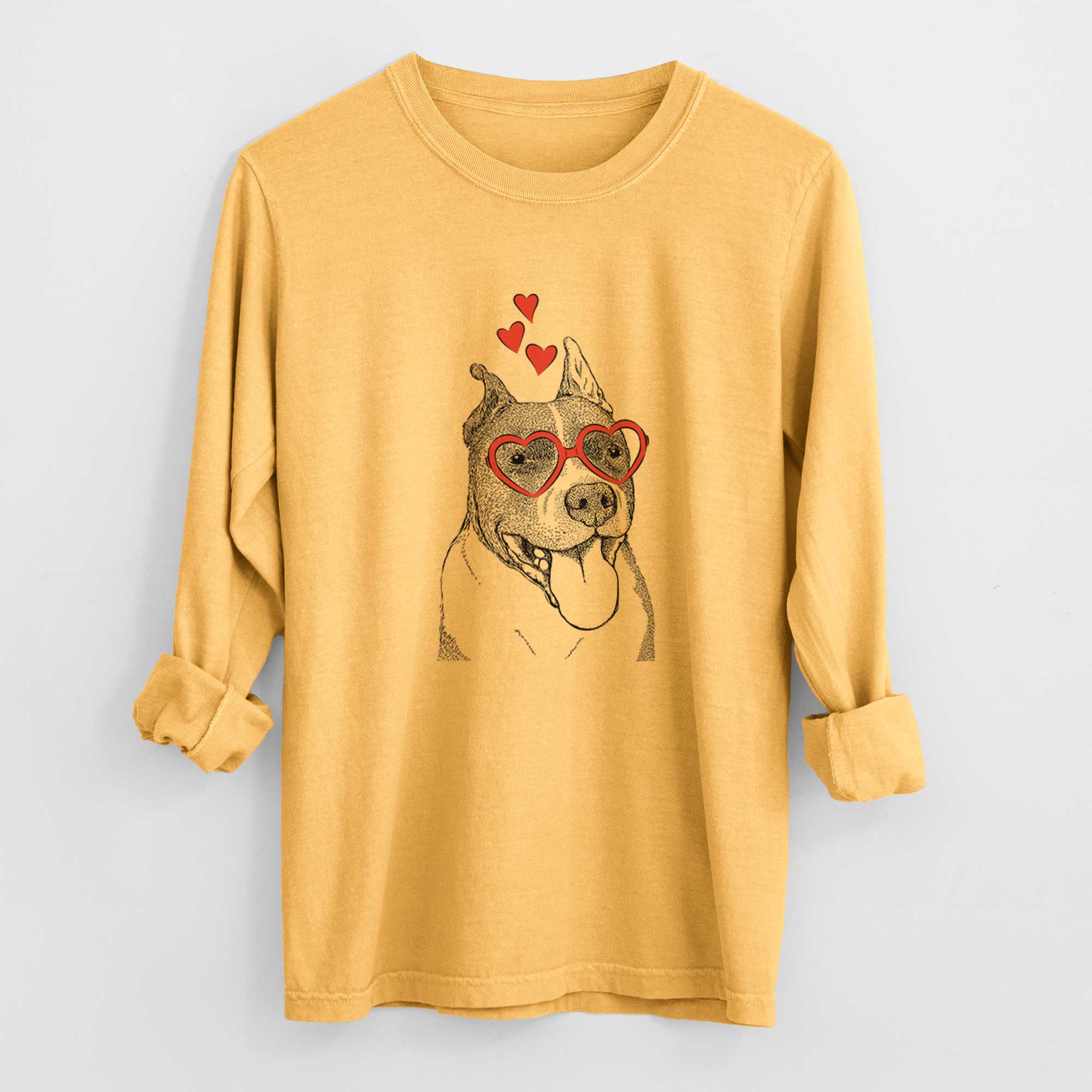 Valentine Piggy the American Staffordshire Terrier - Heavyweight 100% Cotton Long Sleeve