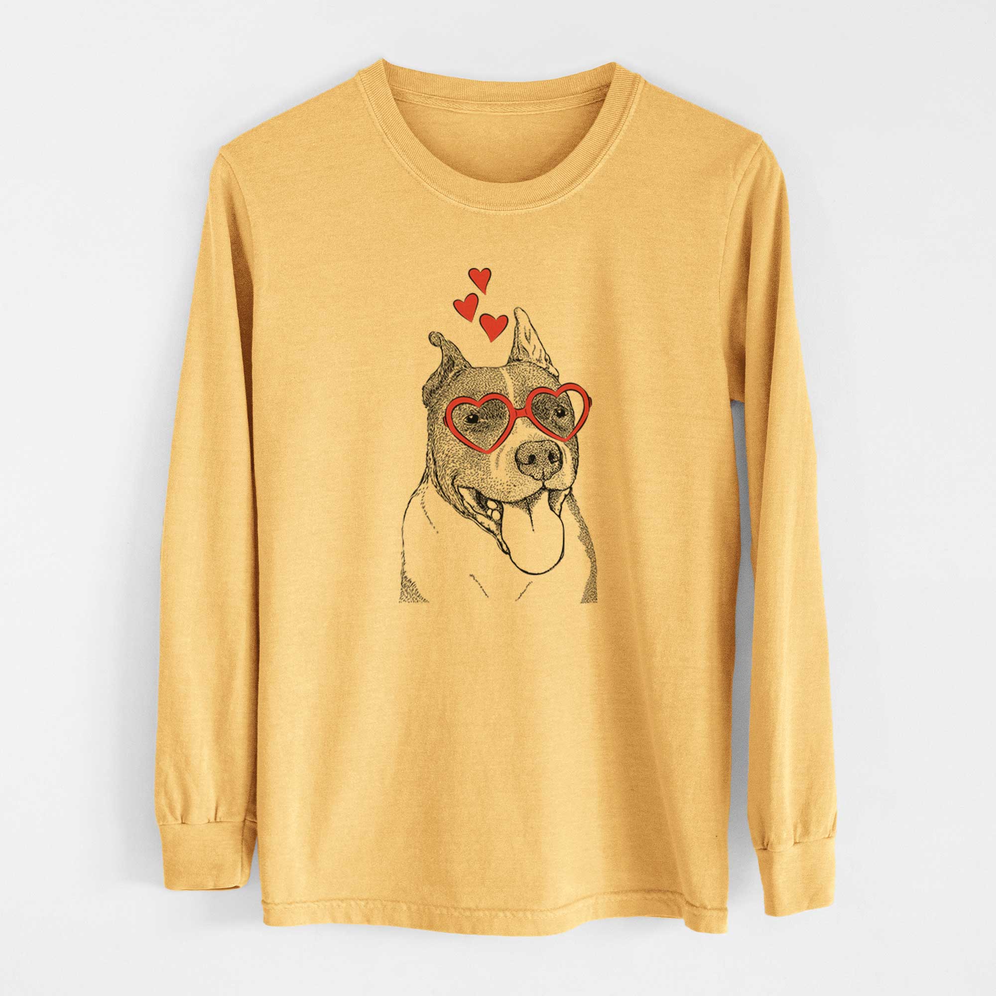 Valentine Piggy the American Staffordshire Terrier - Heavyweight 100% Cotton Long Sleeve