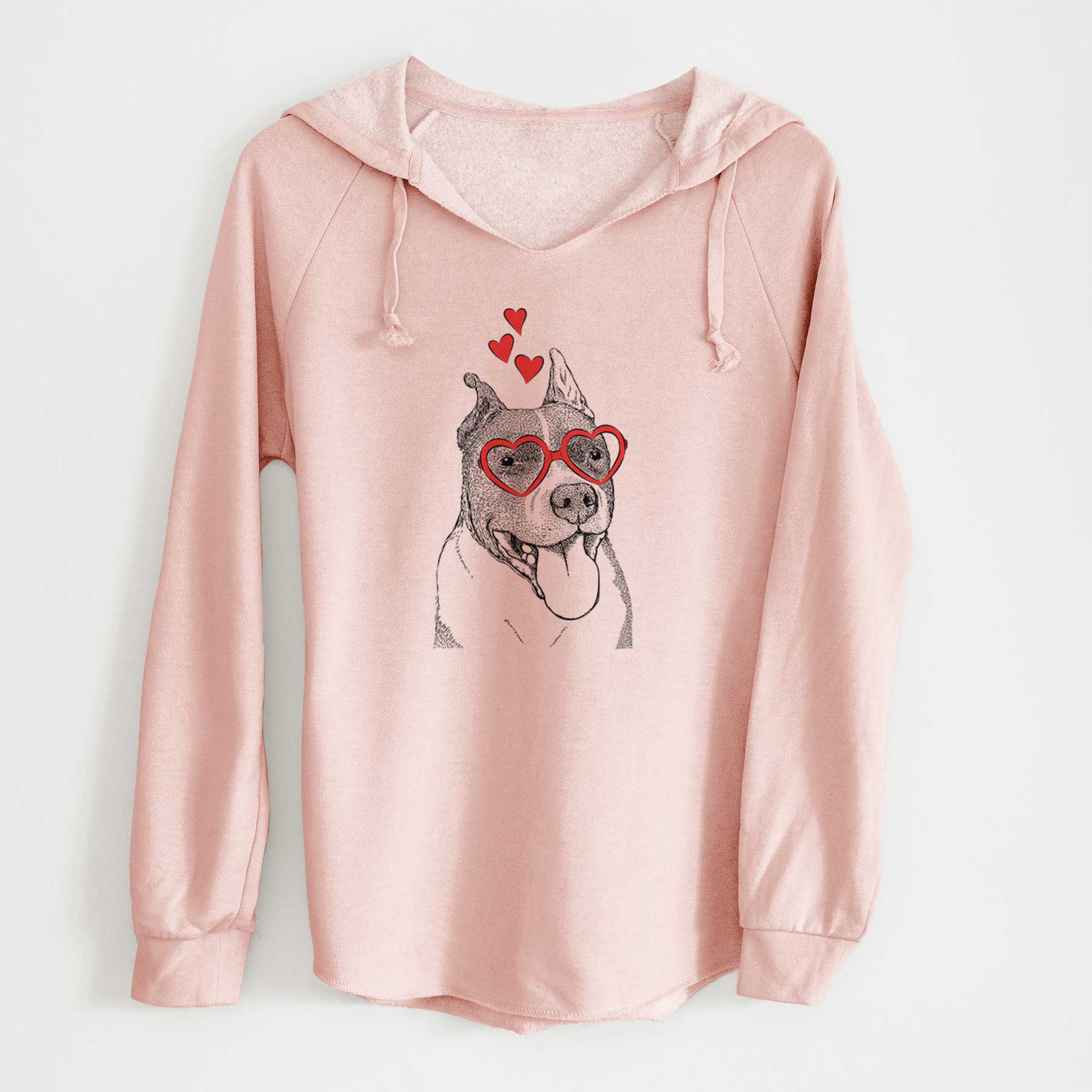 Valentine Piggy the American Staffordshire Terrier - Cali Wave Hooded Sweatshirt