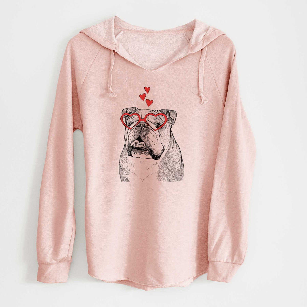 Valentine Piggy the English Bulldog - Cali Wave Hooded Sweatshirt