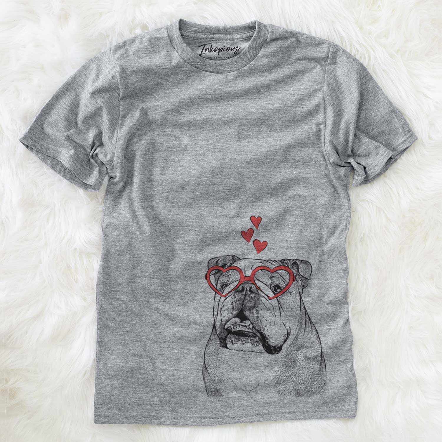 Valentine Piggy the English Bulldog - Unisex Crewneck