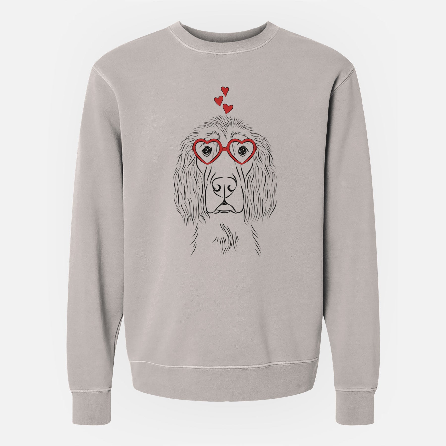 Valentine Piper the Irish Setter - Unisex Pigment Dyed Crew Sweatshirt