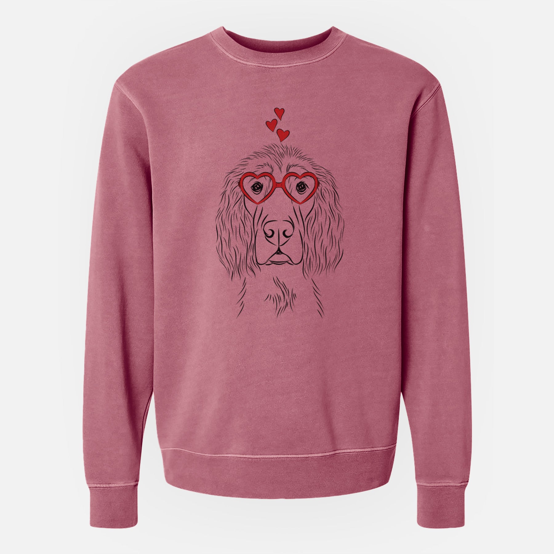 Valentine Piper the Irish Setter - Unisex Pigment Dyed Crew Sweatshirt