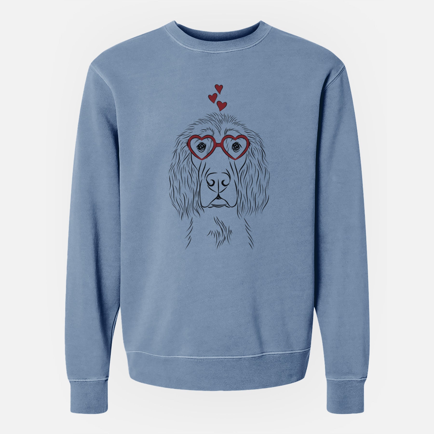 Valentine Piper the Irish Setter - Unisex Pigment Dyed Crew Sweatshirt