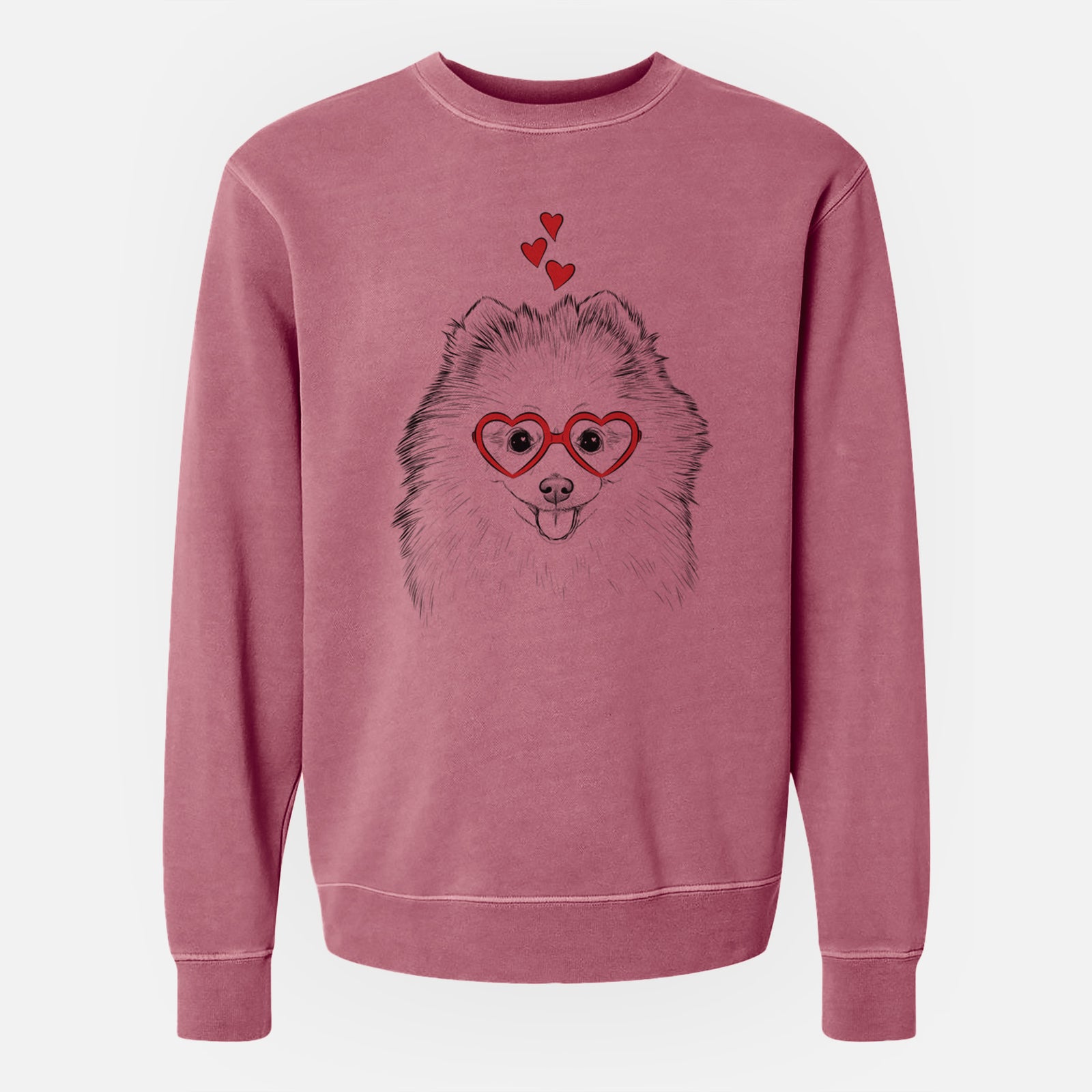 Valentine Piper Jo the Pomeranian - Unisex Pigment Dyed Crew Sweatshirt