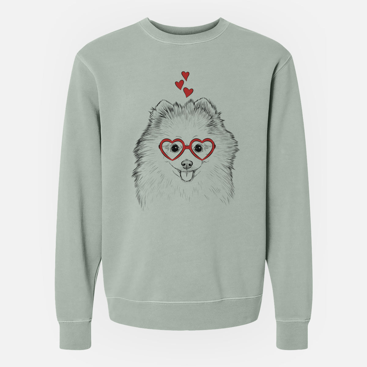 Valentine Piper Jo the Pomeranian - Unisex Pigment Dyed Crew Sweatshirt
