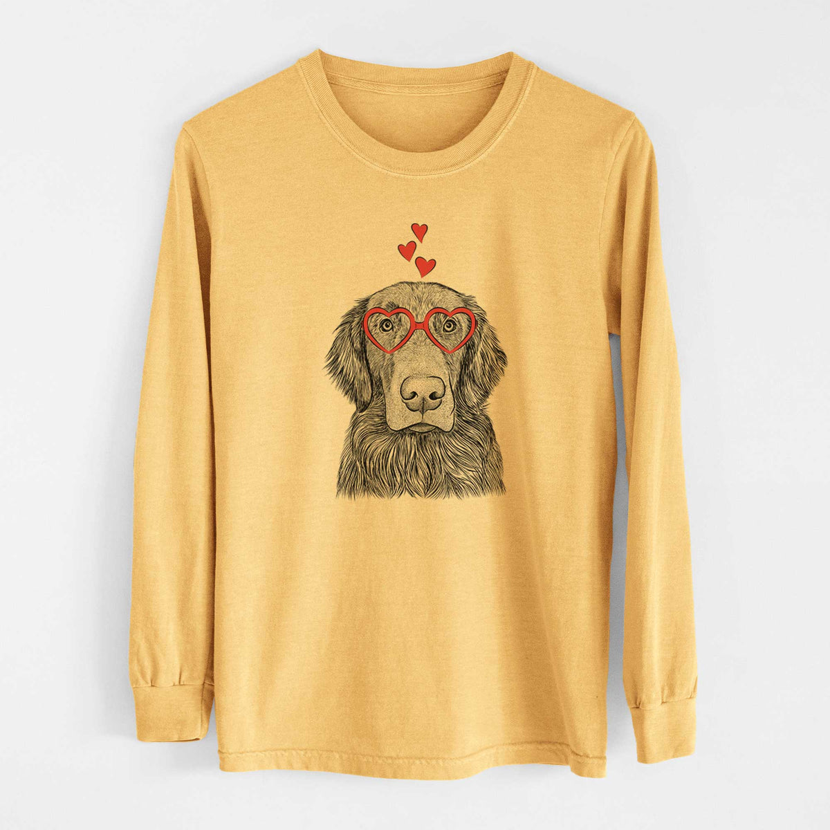 Valentine Pippin the Flat Coated Retriever - Heavyweight 100% Cotton Long Sleeve