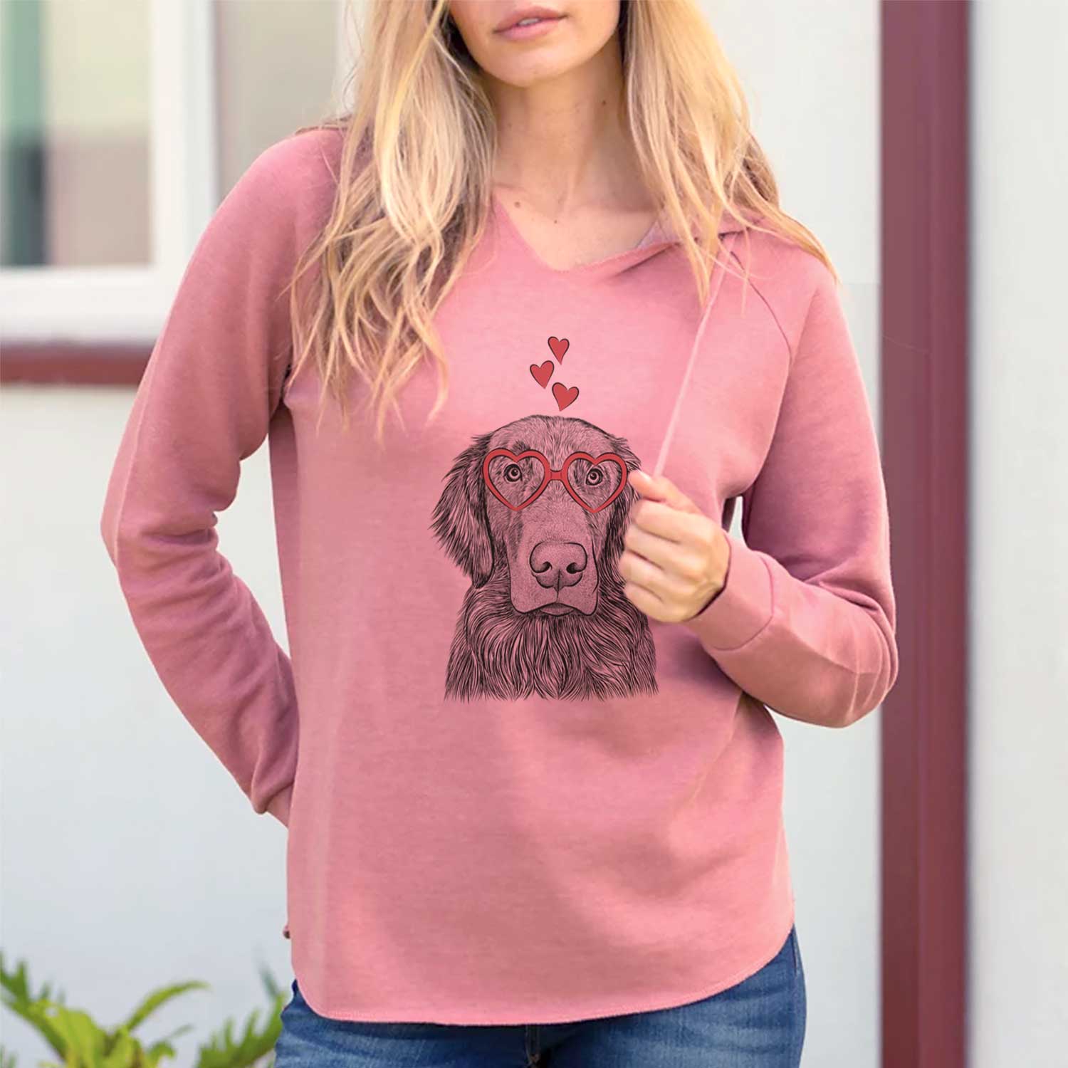 Valentine Pippin the Flat Coated Retriever - Cali Wave Hooded Sweatshirt