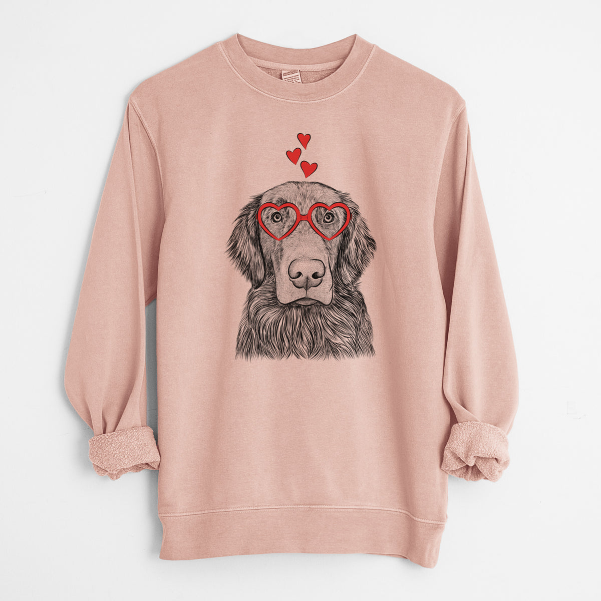 Valentine Pippin the Flat Coated Retriever - Unisex Pigment Dyed Crew Sweatshirt