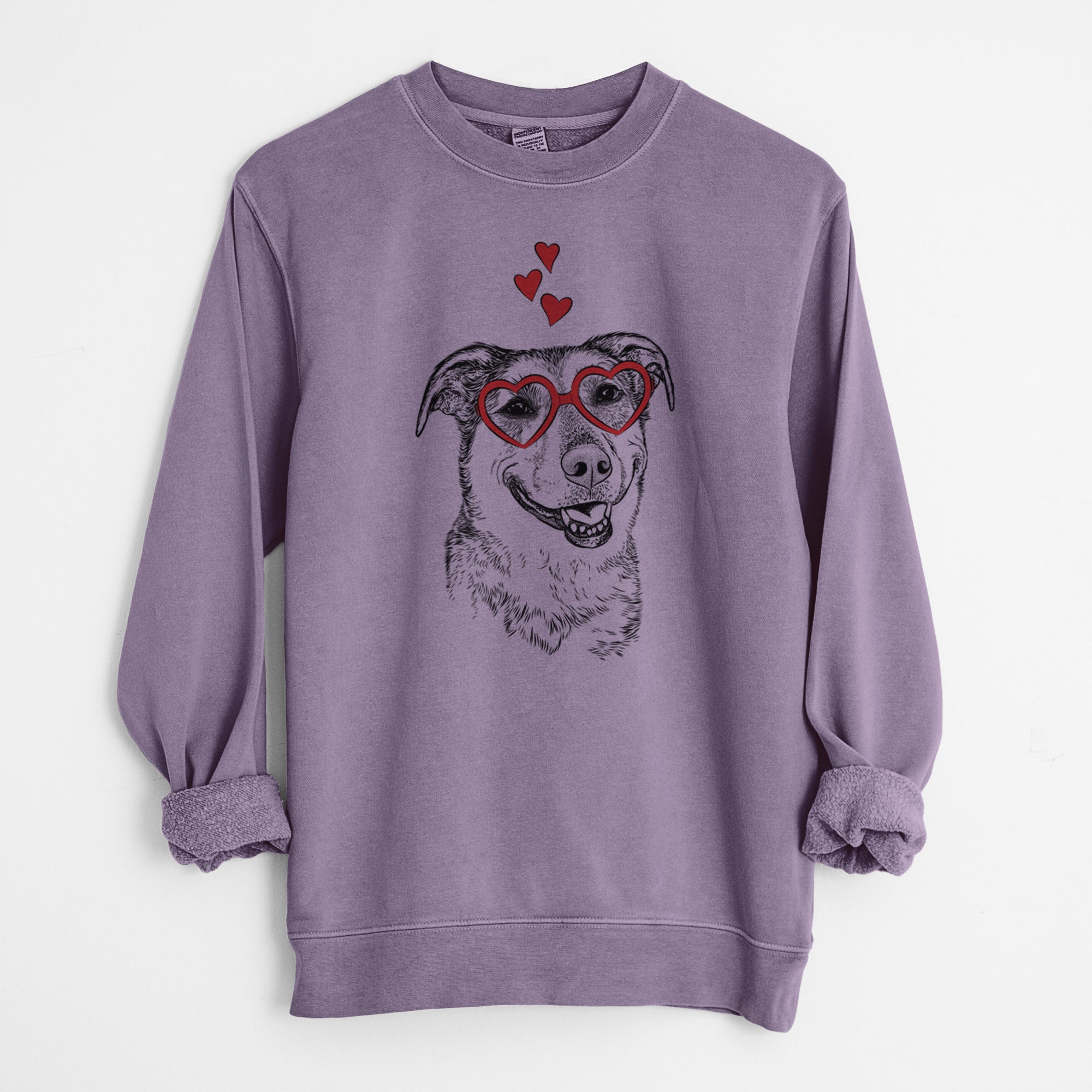 Valentine Pippin the Shepherd Mix - Unisex Pigment Dyed Crew Sweatshirt