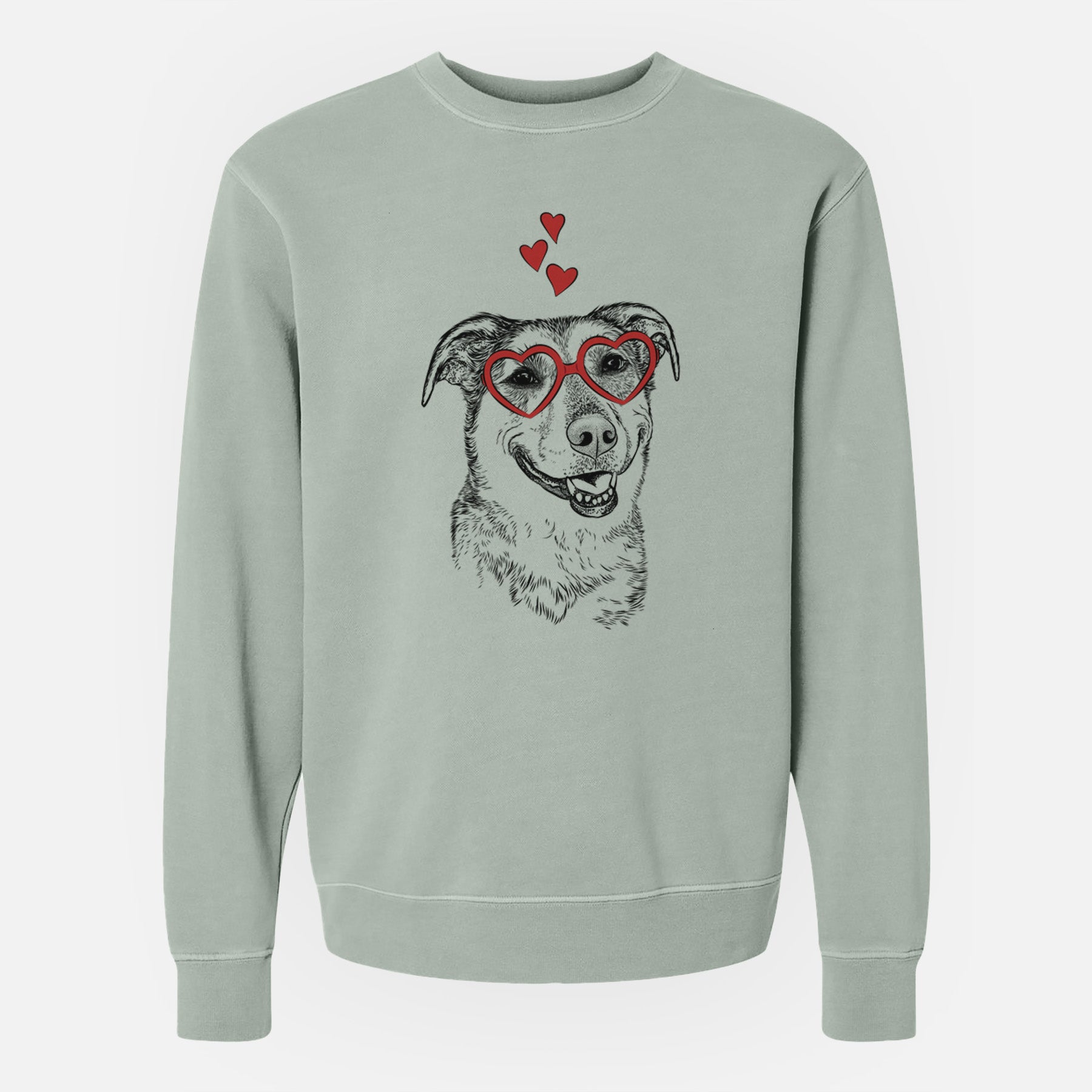 Valentine Pippin the Shepherd Mix - Unisex Pigment Dyed Crew Sweatshirt