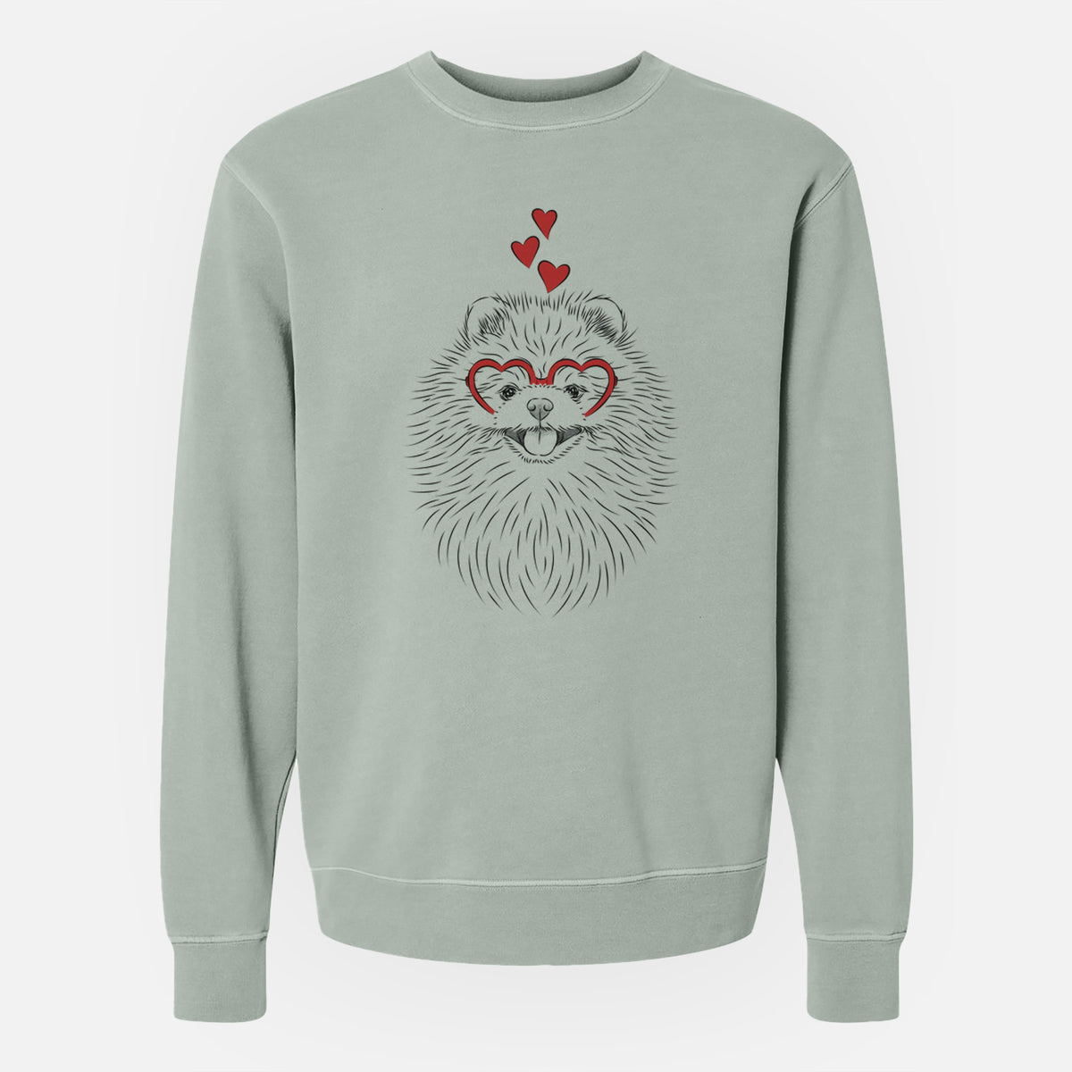 Valentine Pirro the Pomeranian - Unisex Pigment Dyed Crew Sweatshirt