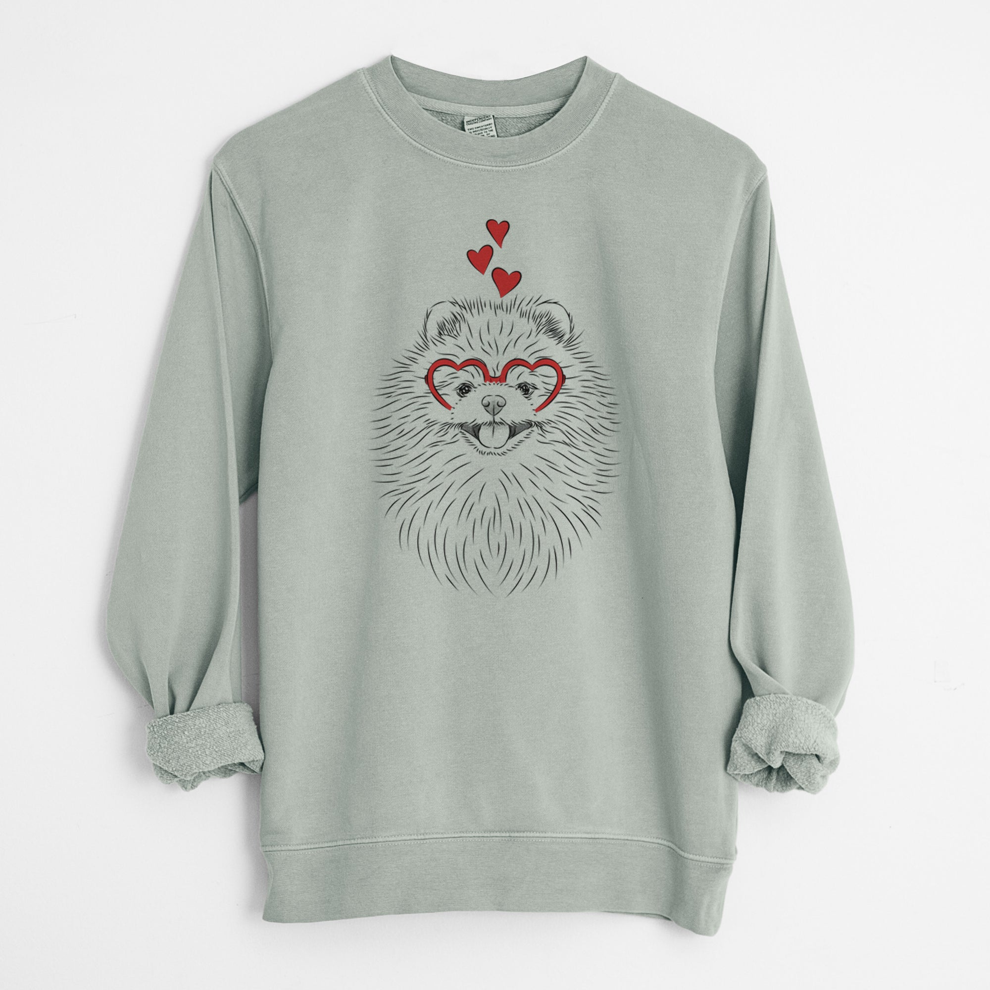 Valentine Pirro the Pomeranian - Unisex Pigment Dyed Crew Sweatshirt