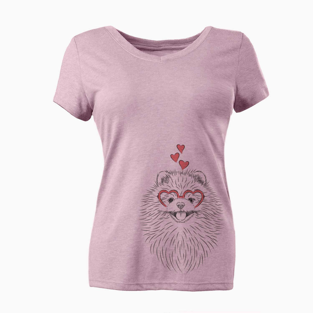 Valentine Pirro the Pomeranian - Women's V-neck Shirt