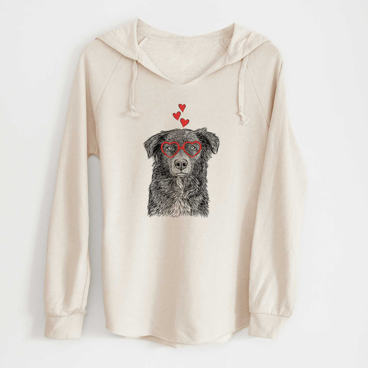 Valentine Pixel the Australian Shepherd - Cali Wave Hooded Sweatshirt