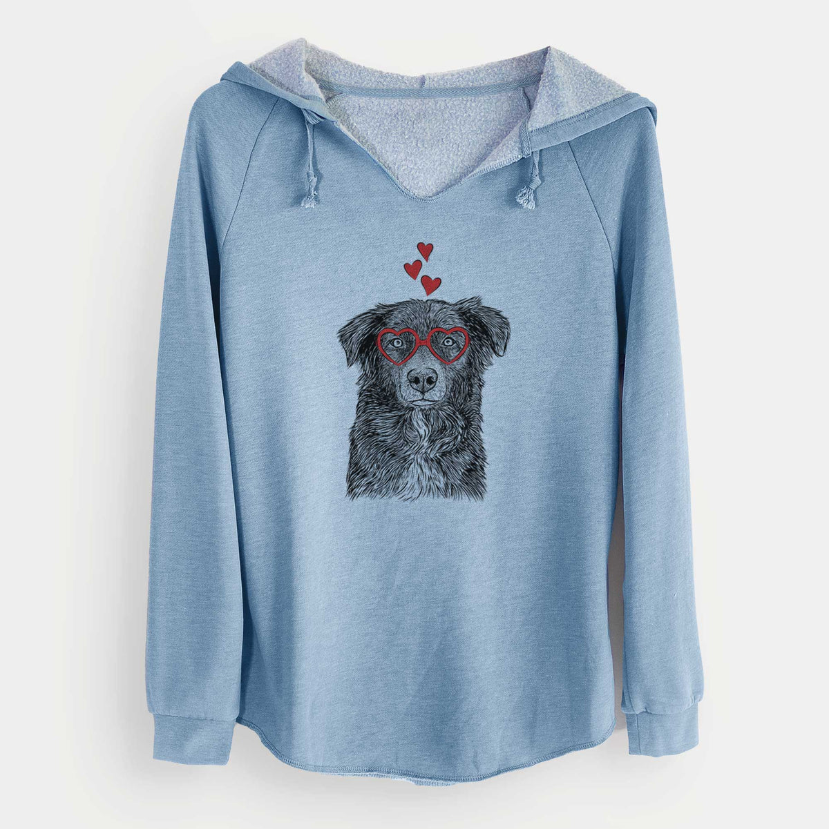 Valentine Pixel the Australian Shepherd - Cali Wave Hooded Sweatshirt