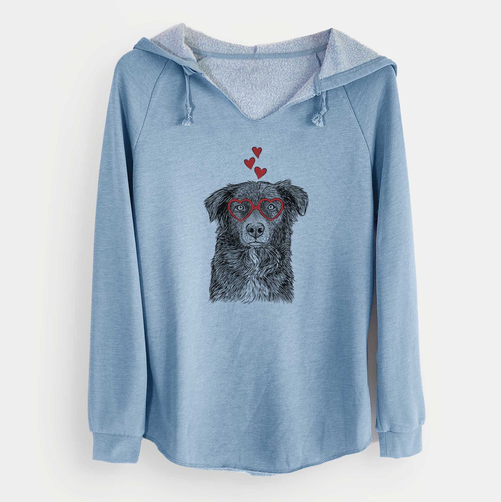 Valentine Pixel the Australian Shepherd - Cali Wave Hooded Sweatshirt