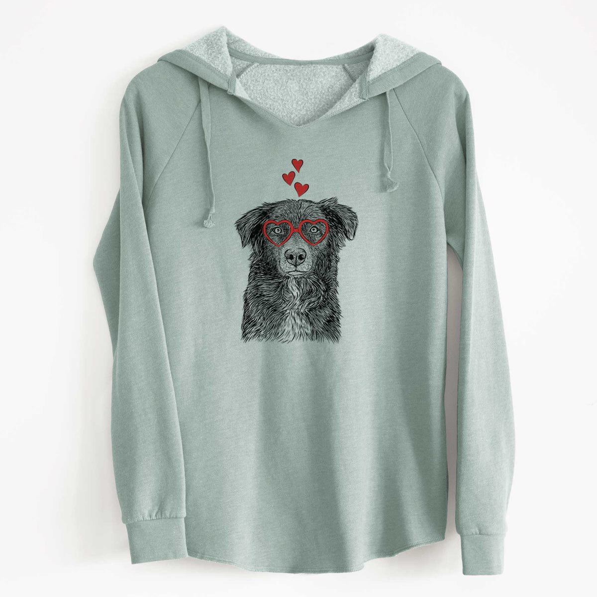 Valentine Pixel the Australian Shepherd - Cali Wave Hooded Sweatshirt