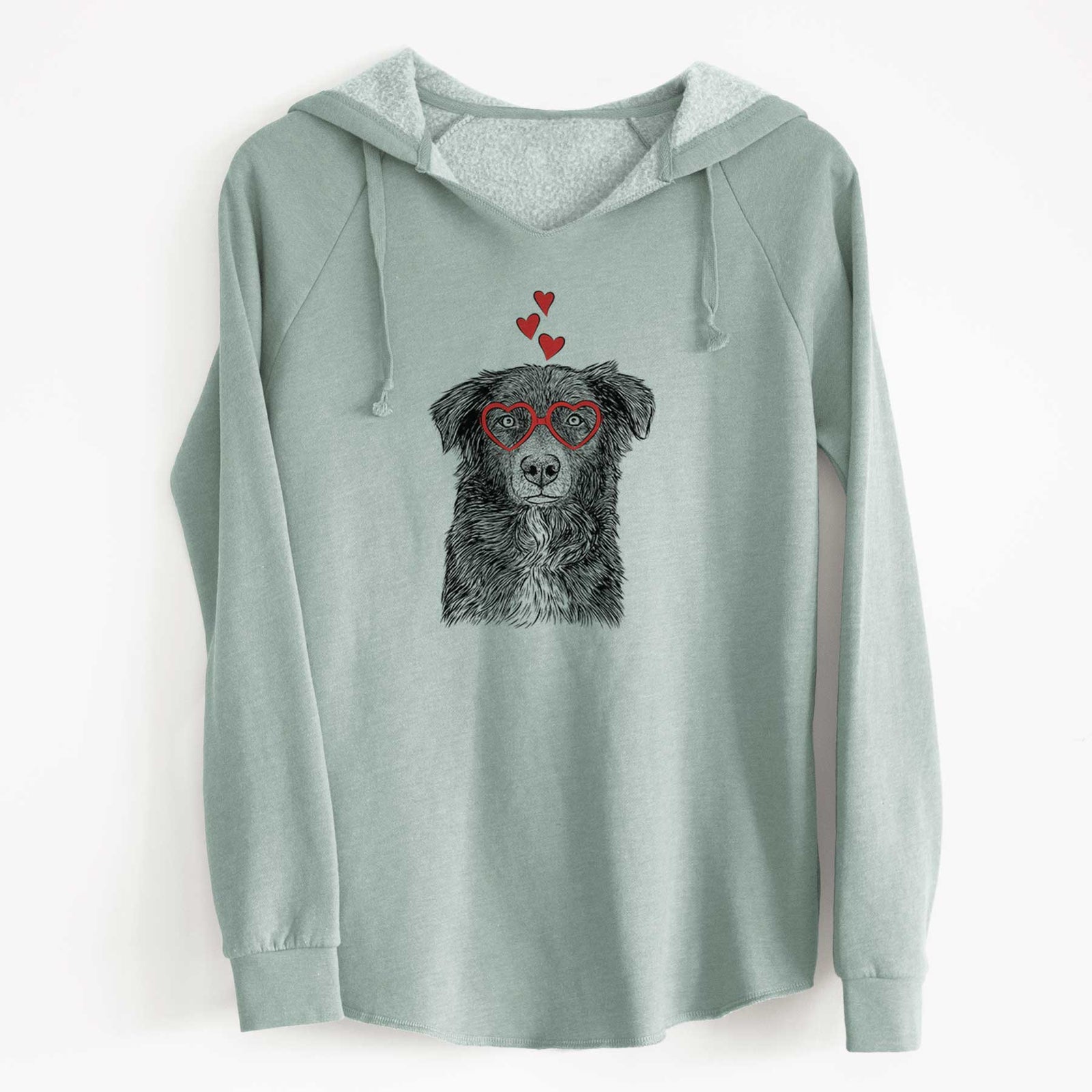 Valentine Pixel the Australian Shepherd - Cali Wave Hooded Sweatshirt