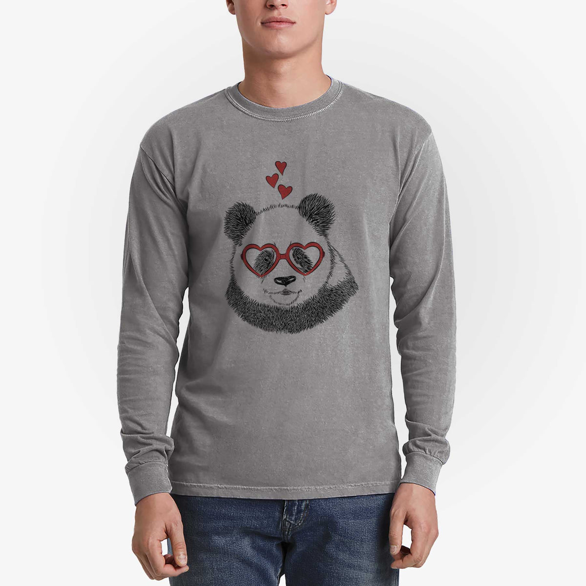 Valentine Po the Panda - Heavyweight 100% Cotton Long Sleeve