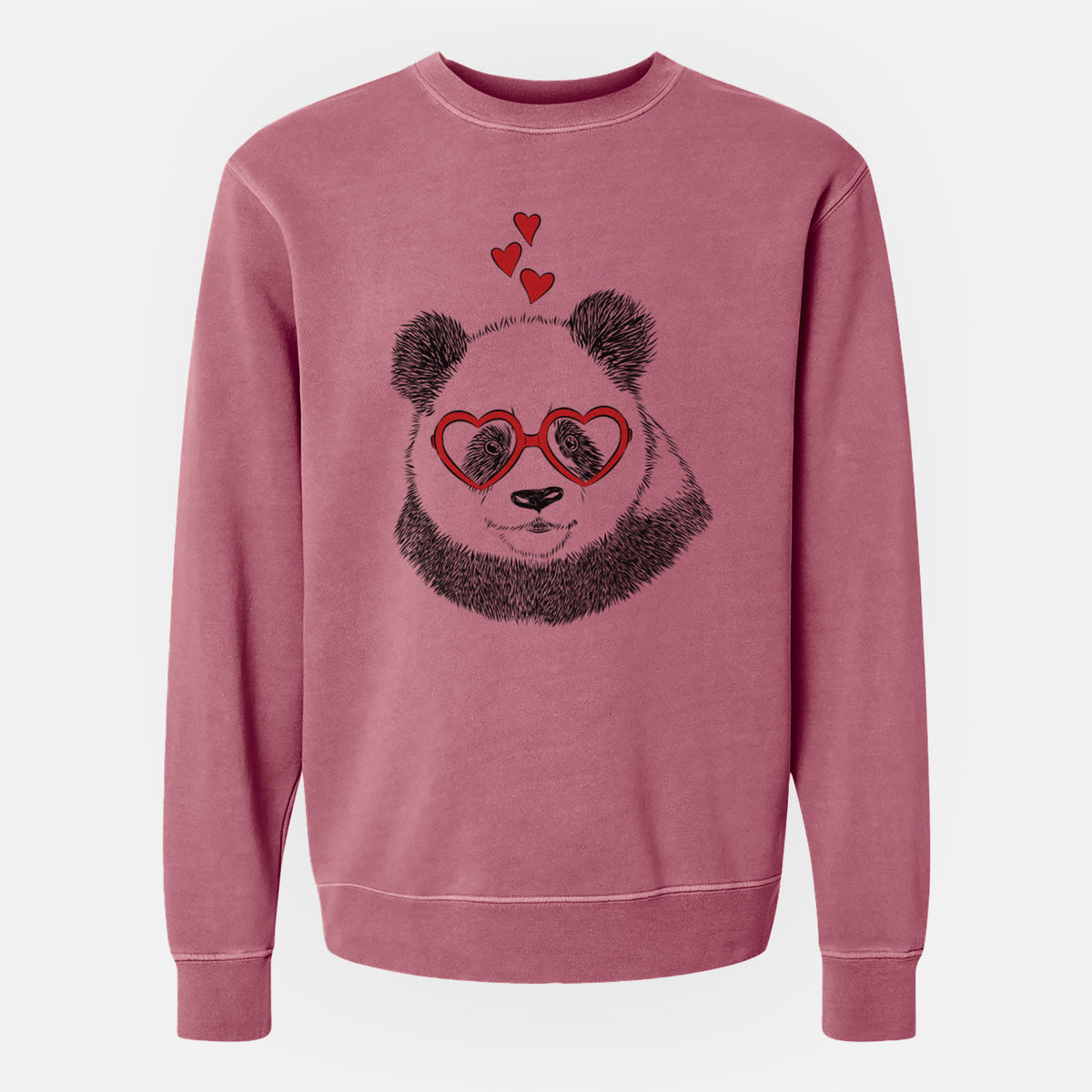 Valentine Po the Panda - Unisex Pigment Dyed Crew Sweatshirt
