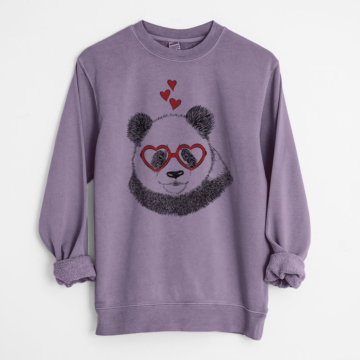 Valentine Po the Panda - Unisex Pigment Dyed Crew Sweatshirt
