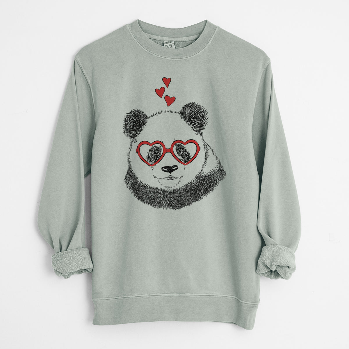 Valentine Po the Panda - Unisex Pigment Dyed Crew Sweatshirt