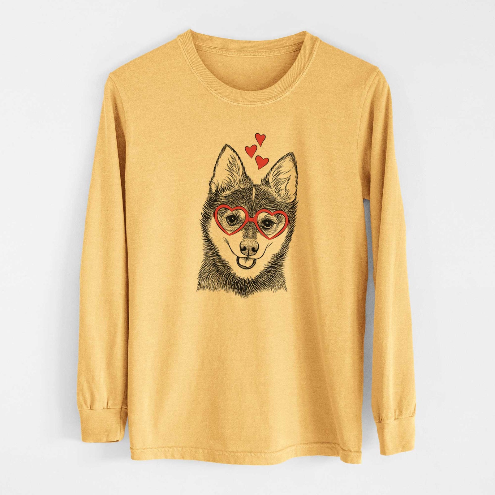 Valentine Posey the Alaskan Klee Kai - Heavyweight 100% Cotton Long Sleeve