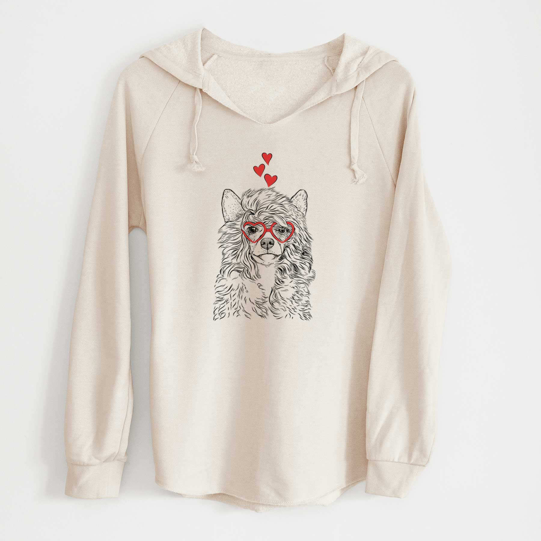 Valentine Preston the Powderpuff Chinese Crested - Cali Wave Hooded Sweatshirt