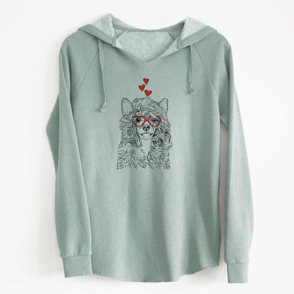 Valentine Preston the Powderpuff Chinese Crested - Cali Wave Hooded Sweatshirt