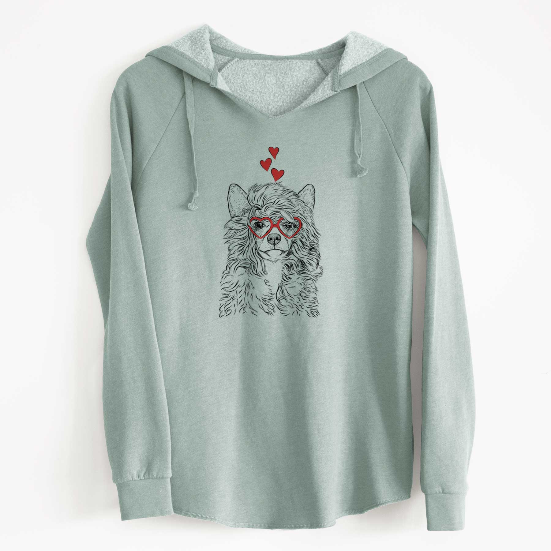 Valentine Preston the Powderpuff Chinese Crested - Cali Wave Hooded Sweatshirt