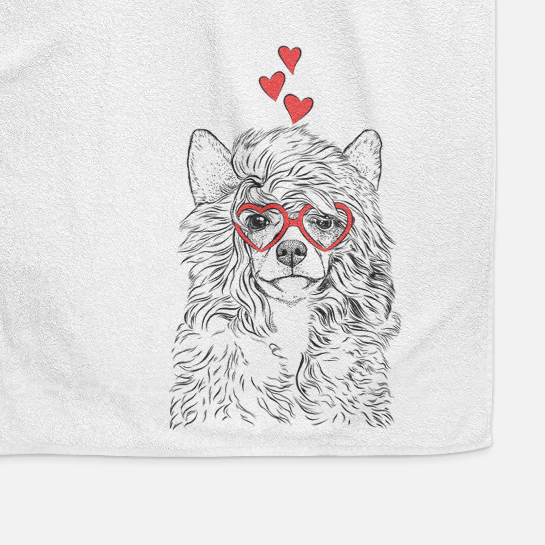 Preston the Powderpuff Chinese Crested Decorative Hand Towel