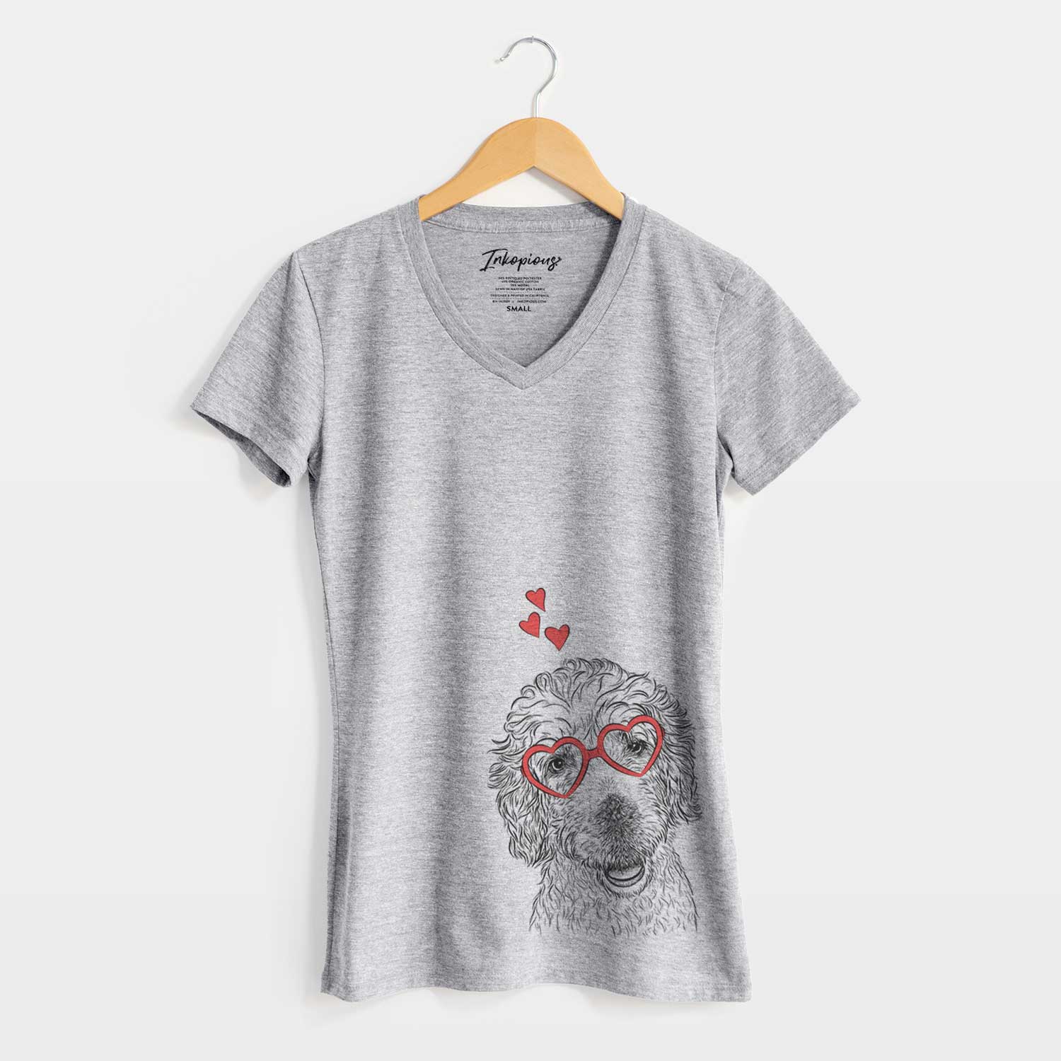 Valentine Preston the Labradoodle - Women's V-neck Shirt