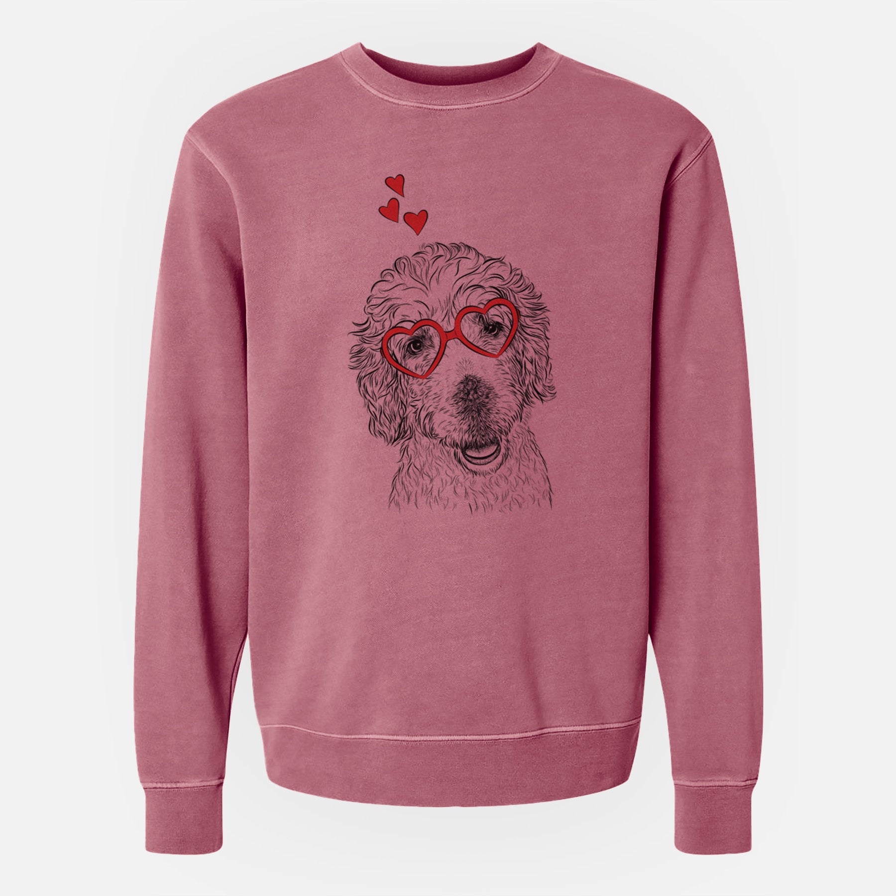 Valentine Preston the Labradoodle - Unisex Pigment Dyed Crew Sweatshirt