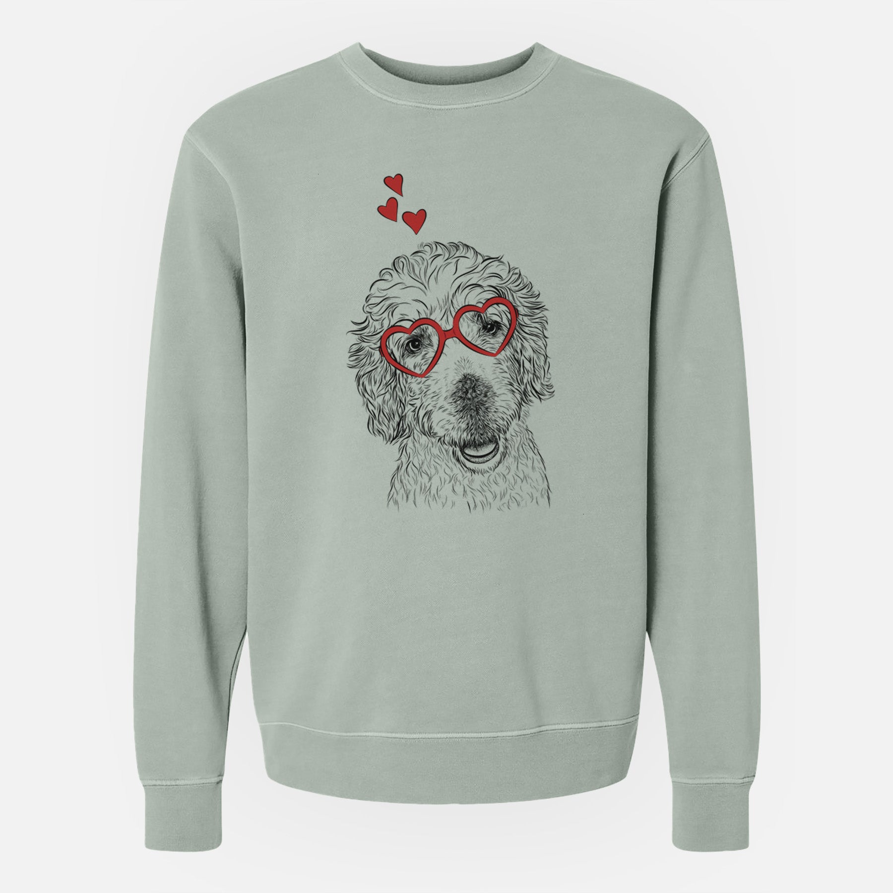 Valentine Preston the Labradoodle - Unisex Pigment Dyed Crew Sweatshirt