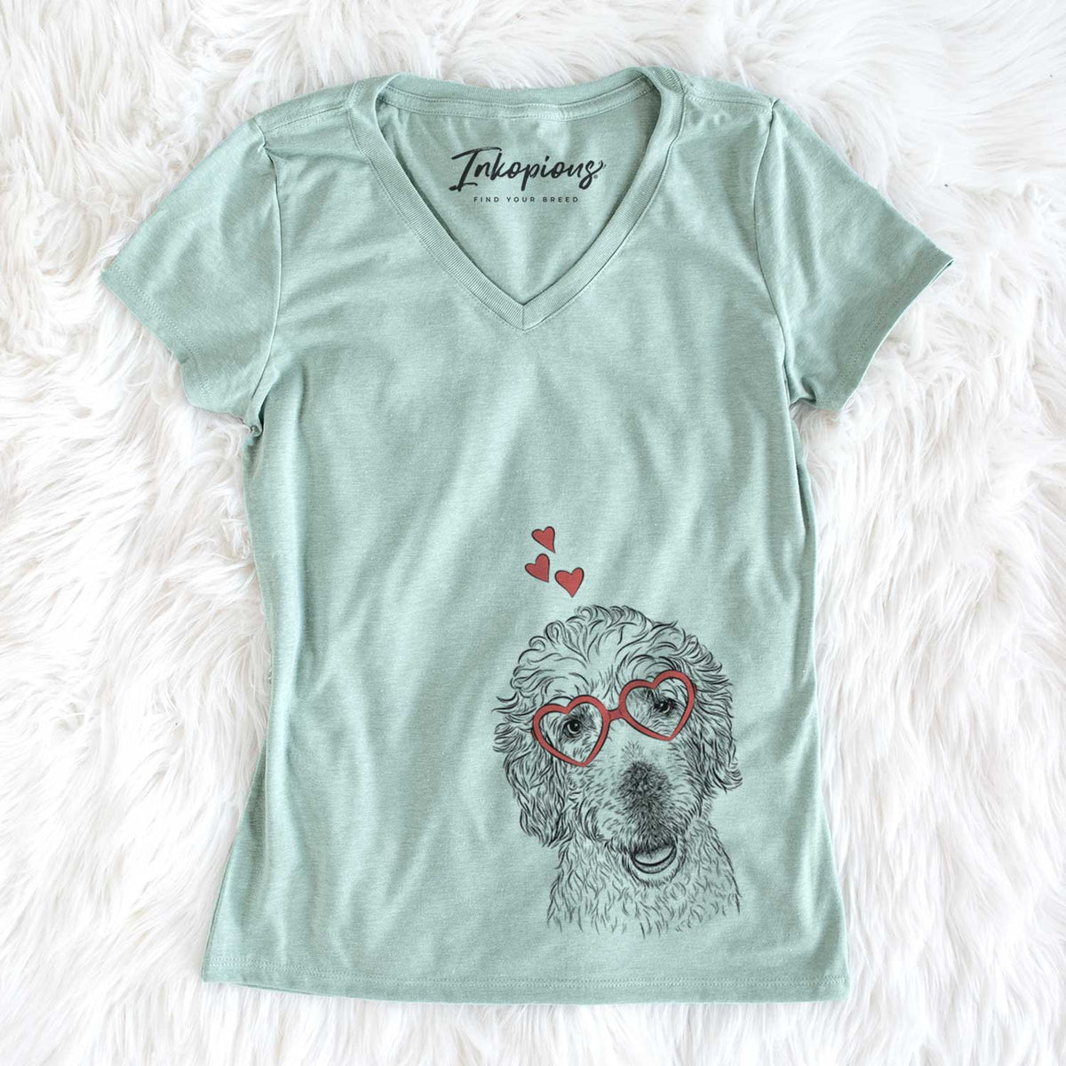 Valentine Preston the Labradoodle - Women&#39;s V-neck Shirt