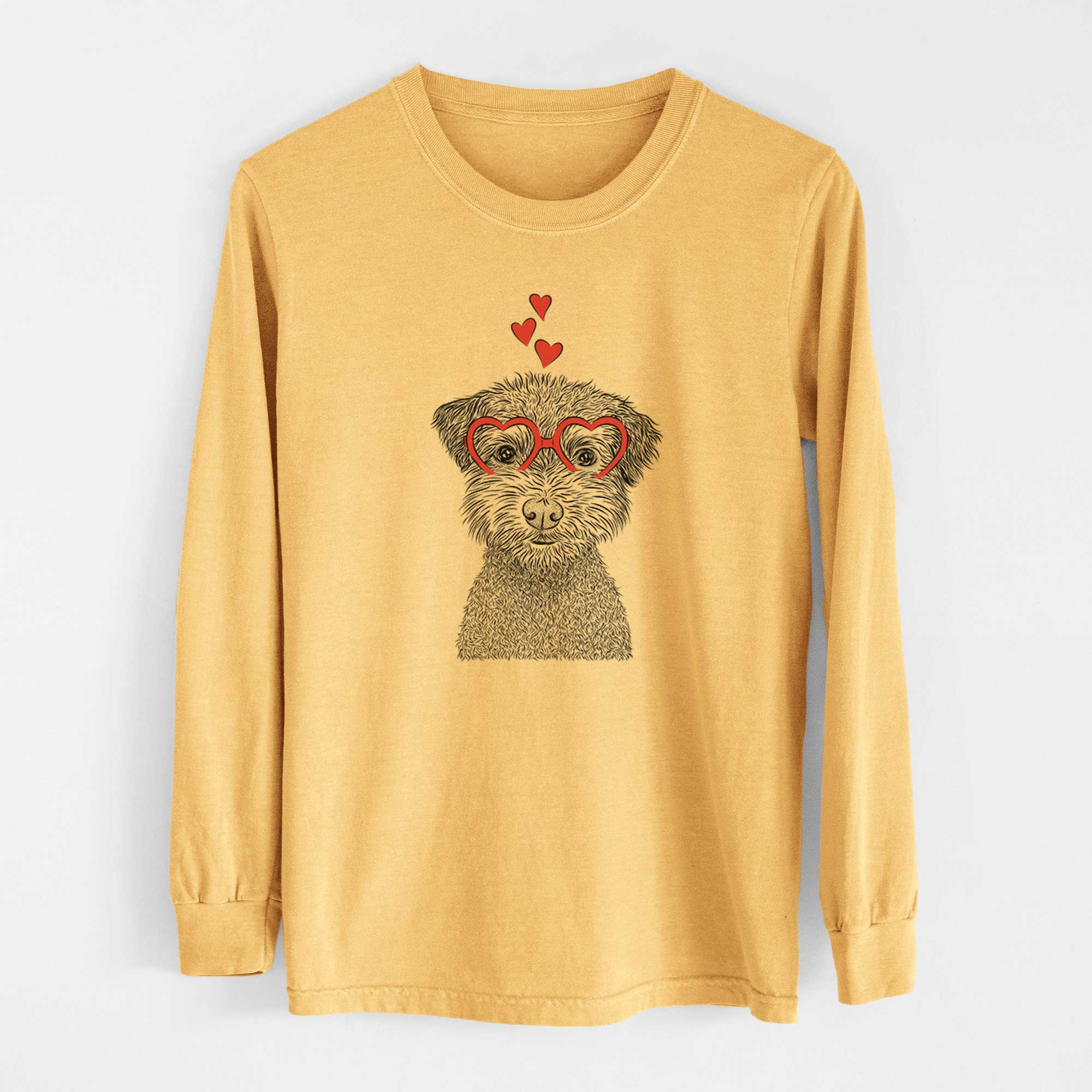 Valentine Pretzel the Schnoodle - Heavyweight 100% Cotton Long Sleeve