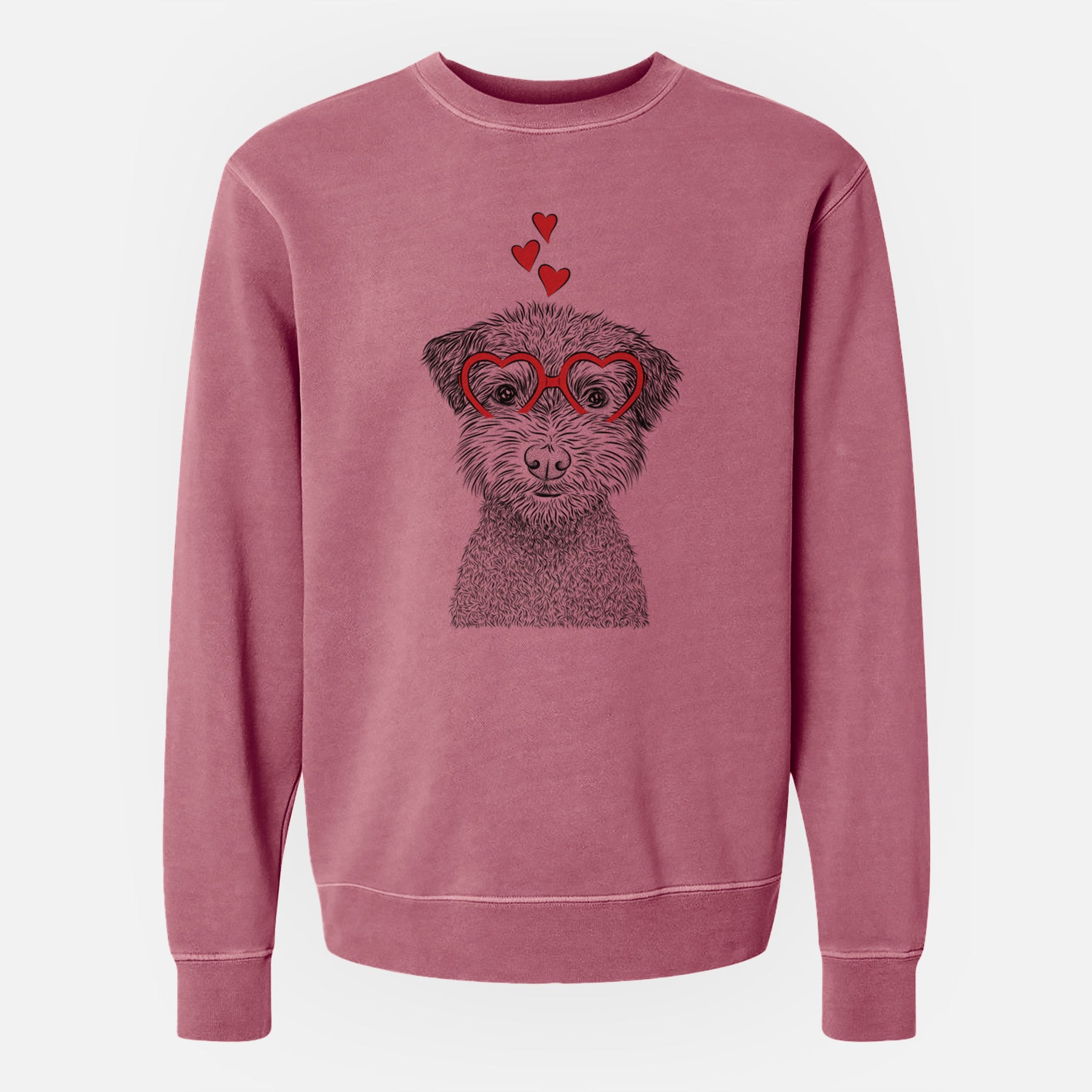 Valentine Pretzel the Schnoodle - Unisex Pigment Dyed Crew Sweatshirt