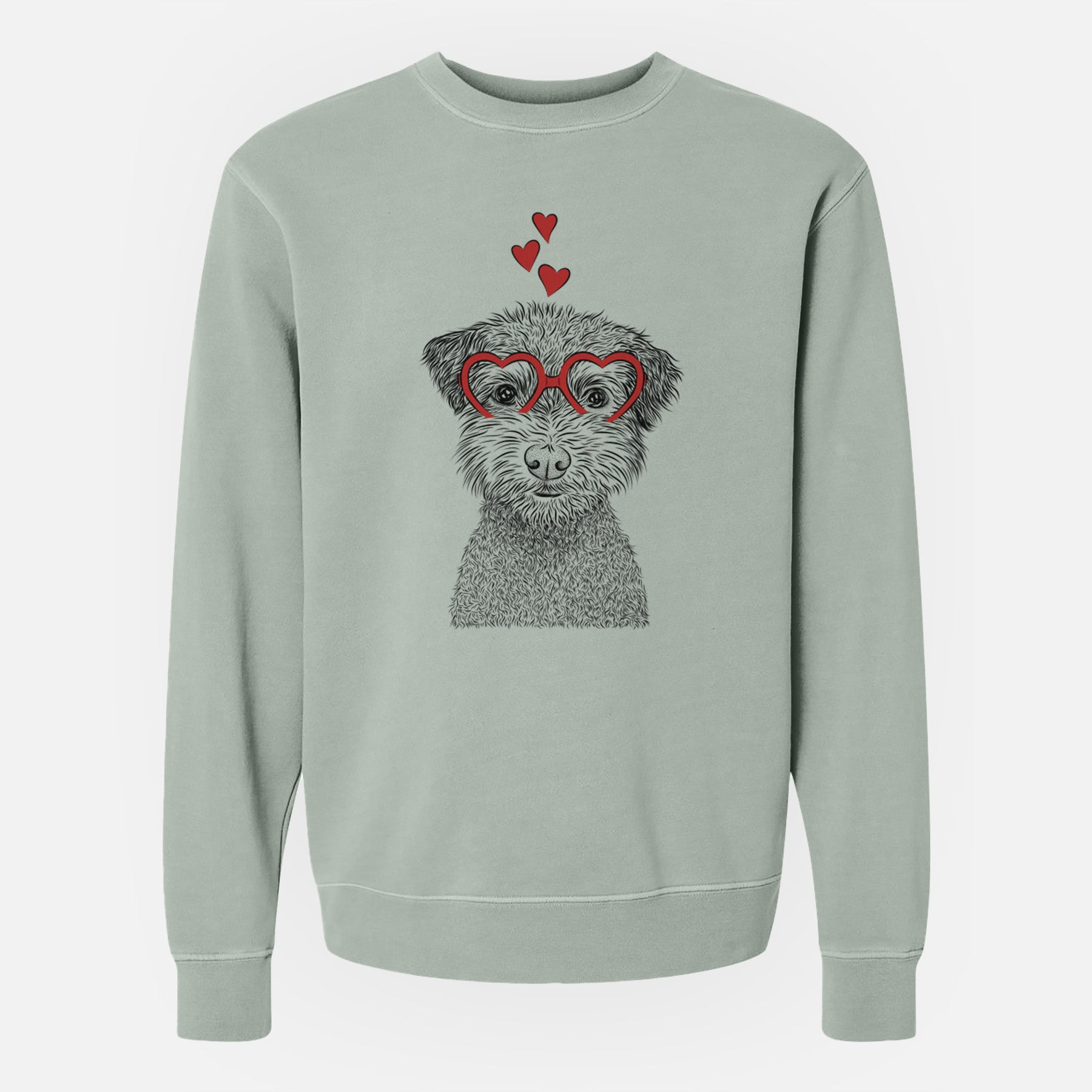 Valentine Pretzel the Schnoodle - Unisex Pigment Dyed Crew Sweatshirt