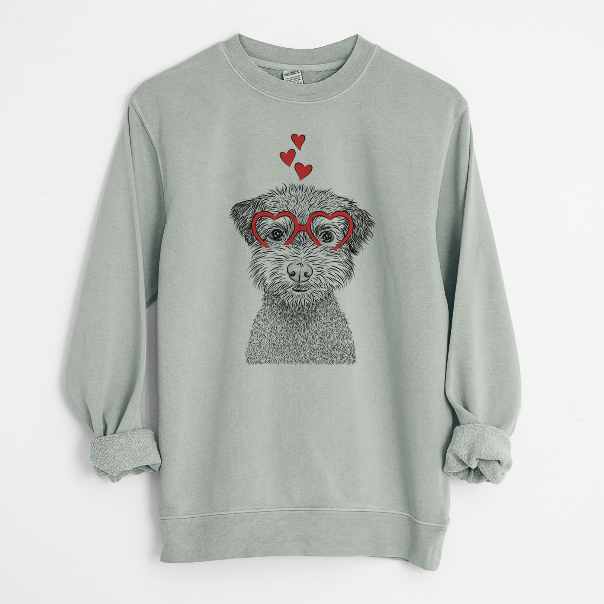 Valentine Pretzel the Schnoodle - Unisex Pigment Dyed Crew Sweatshirt