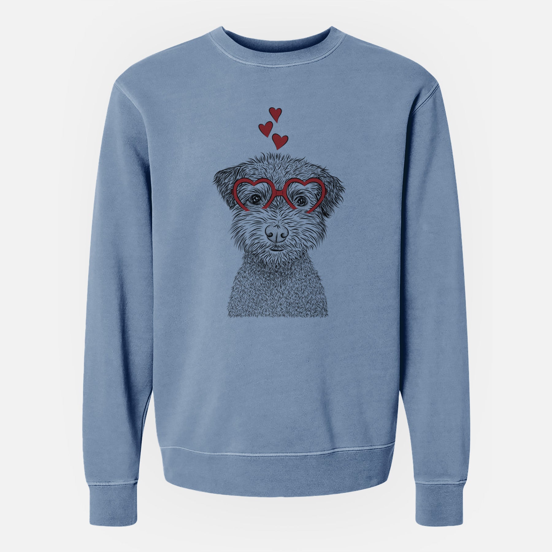 Valentine Pretzel the Schnoodle - Unisex Pigment Dyed Crew Sweatshirt