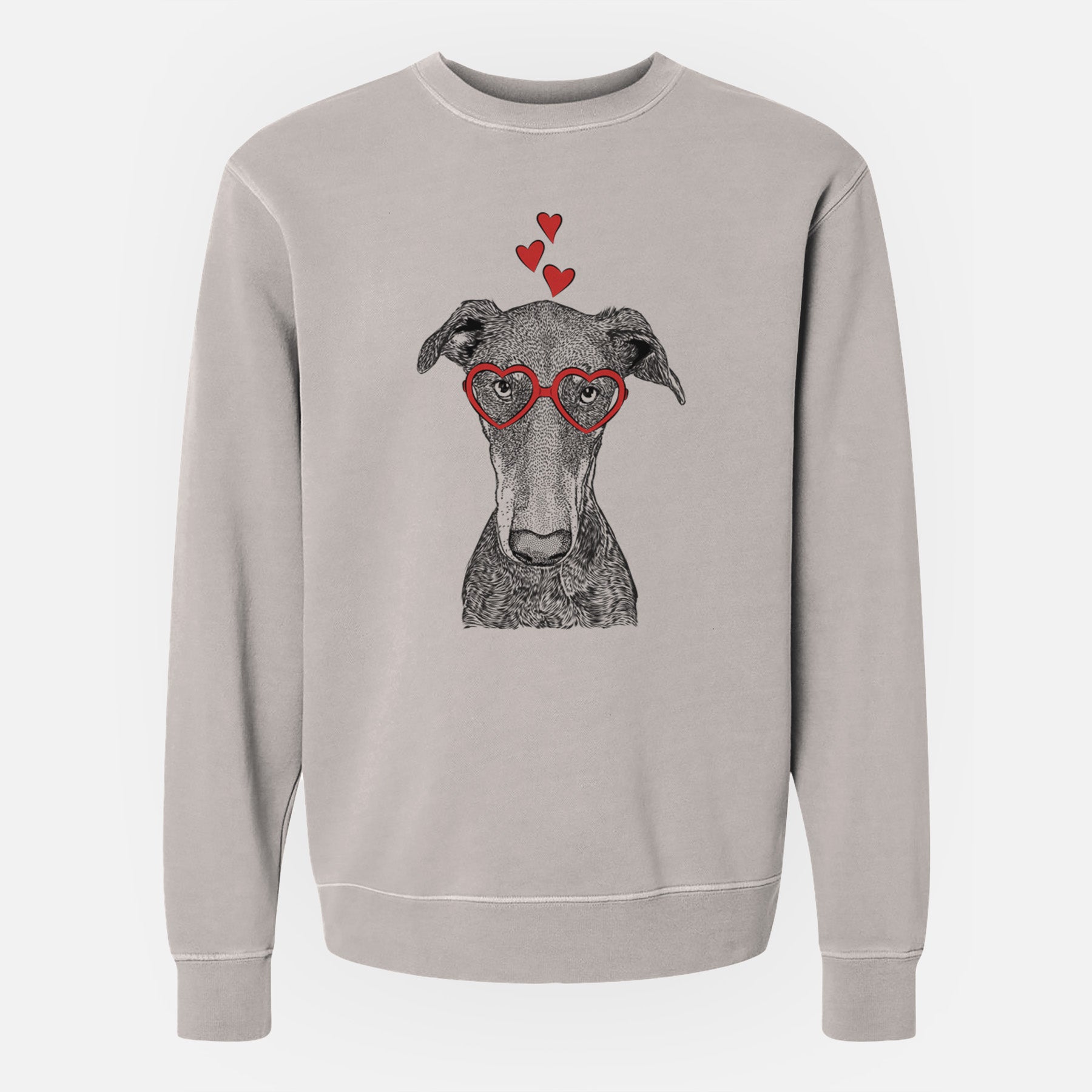 Valentine Princess Fiona the Doberman Pinscher - Unisex Pigment Dyed Crew Sweatshirt