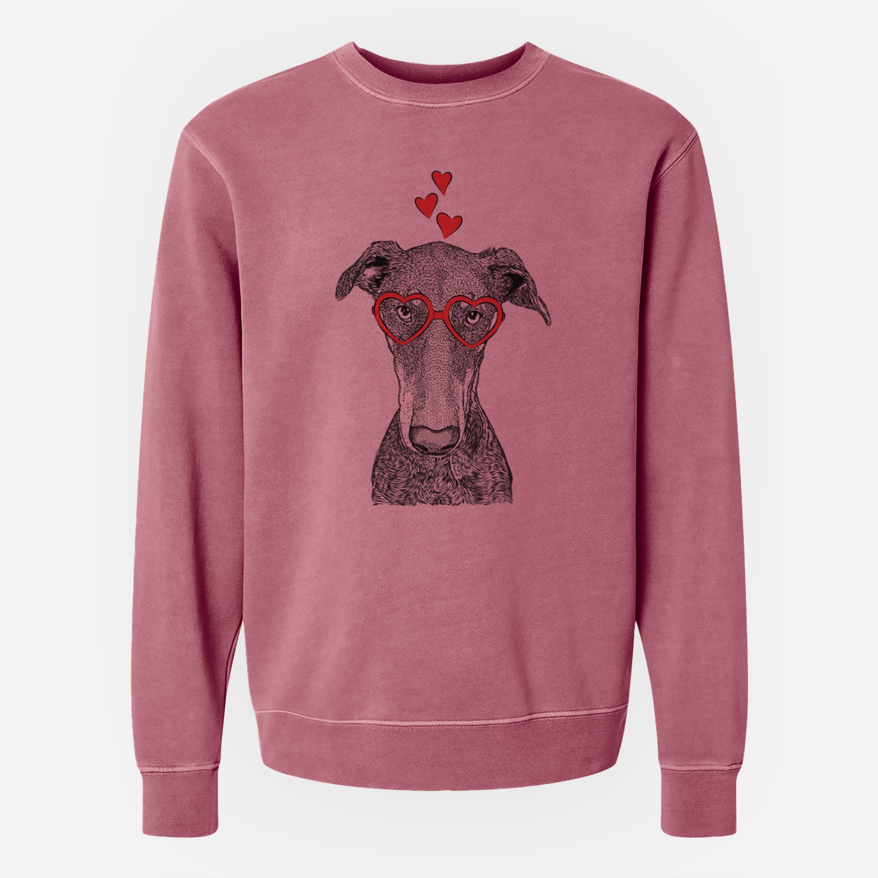 Valentine Princess Fiona the Doberman Pinscher - Unisex Pigment Dyed Crew Sweatshirt