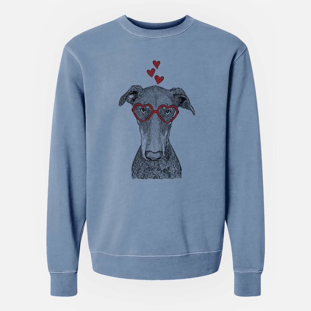 Valentine Princess Fiona the Doberman Pinscher - Unisex Pigment Dyed Crew Sweatshirt