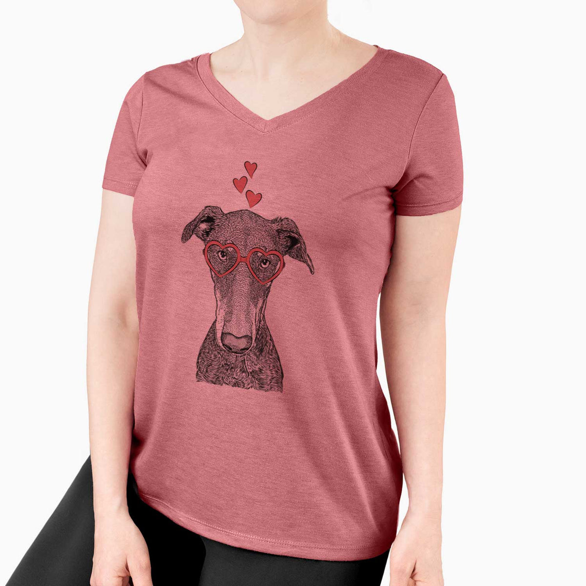 Valentine Princess Fiona the Doberman Pinscher - Women's V-neck Shirt