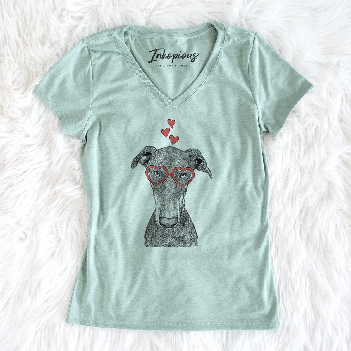 Valentine Princess Fiona the Doberman Pinscher - Women's V-neck Shirt