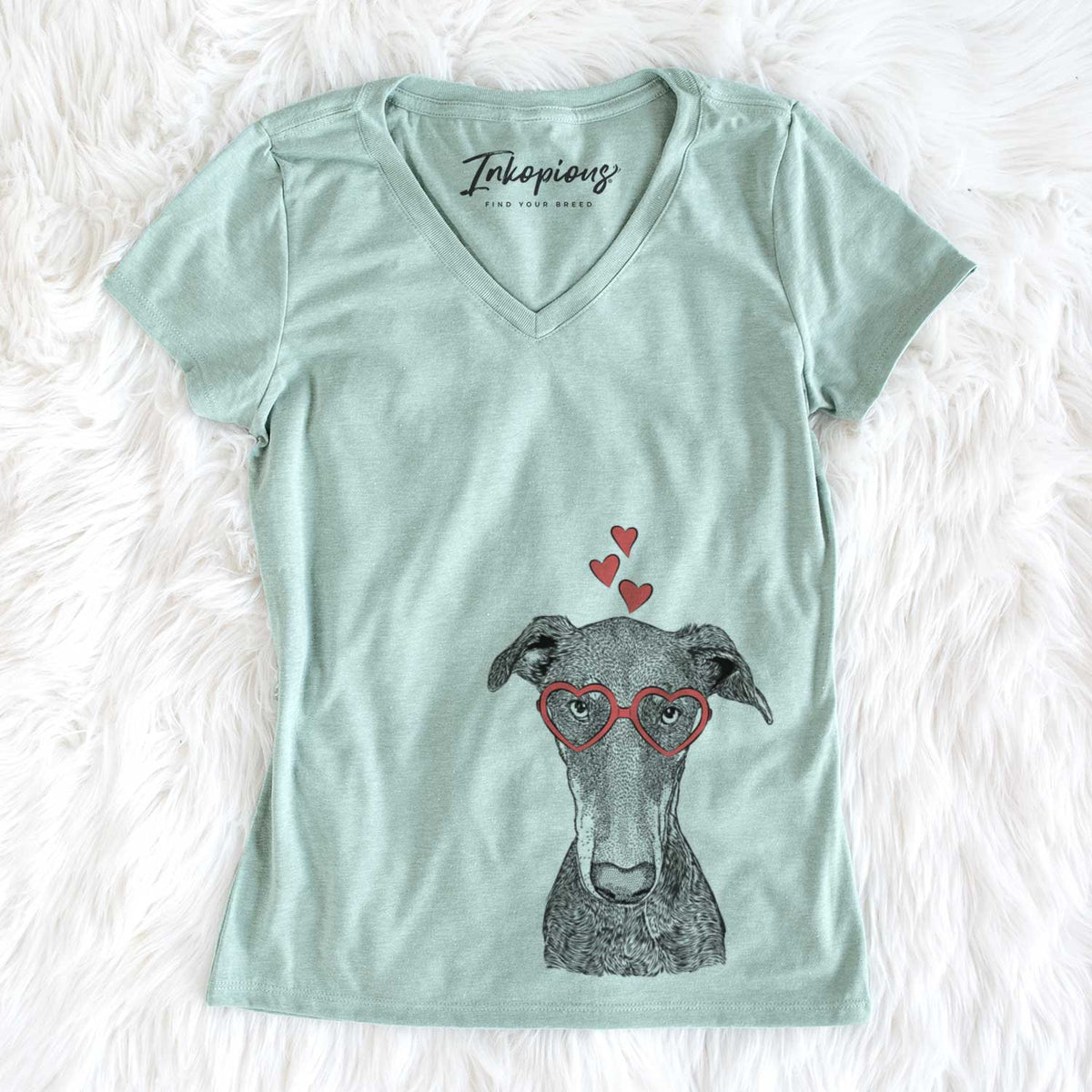 Valentine Princess Fiona the Doberman Pinscher - Women's V-neck Shirt