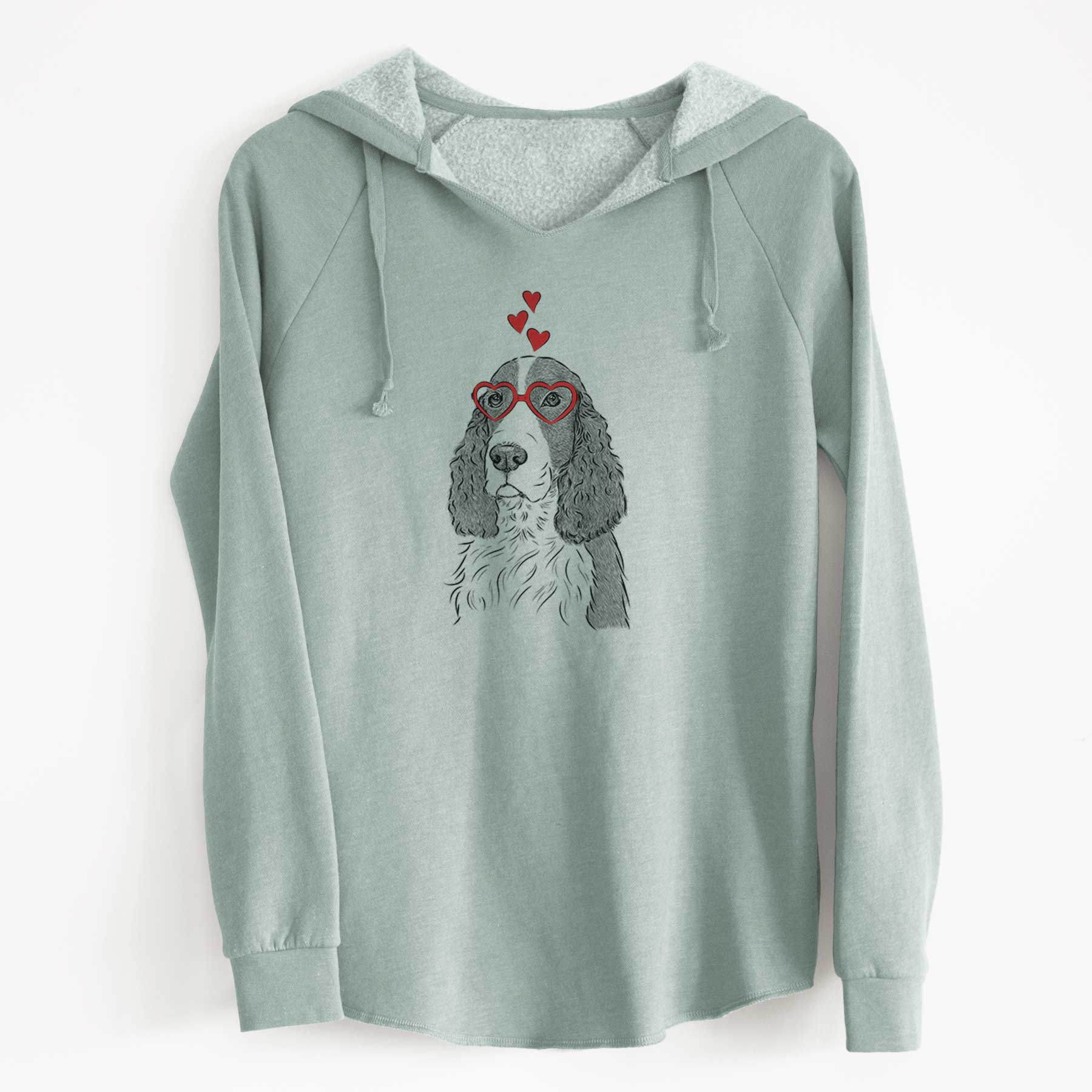 Valentine Quincy the English Springer Spaniel - Cali Wave Hooded Sweatshirt