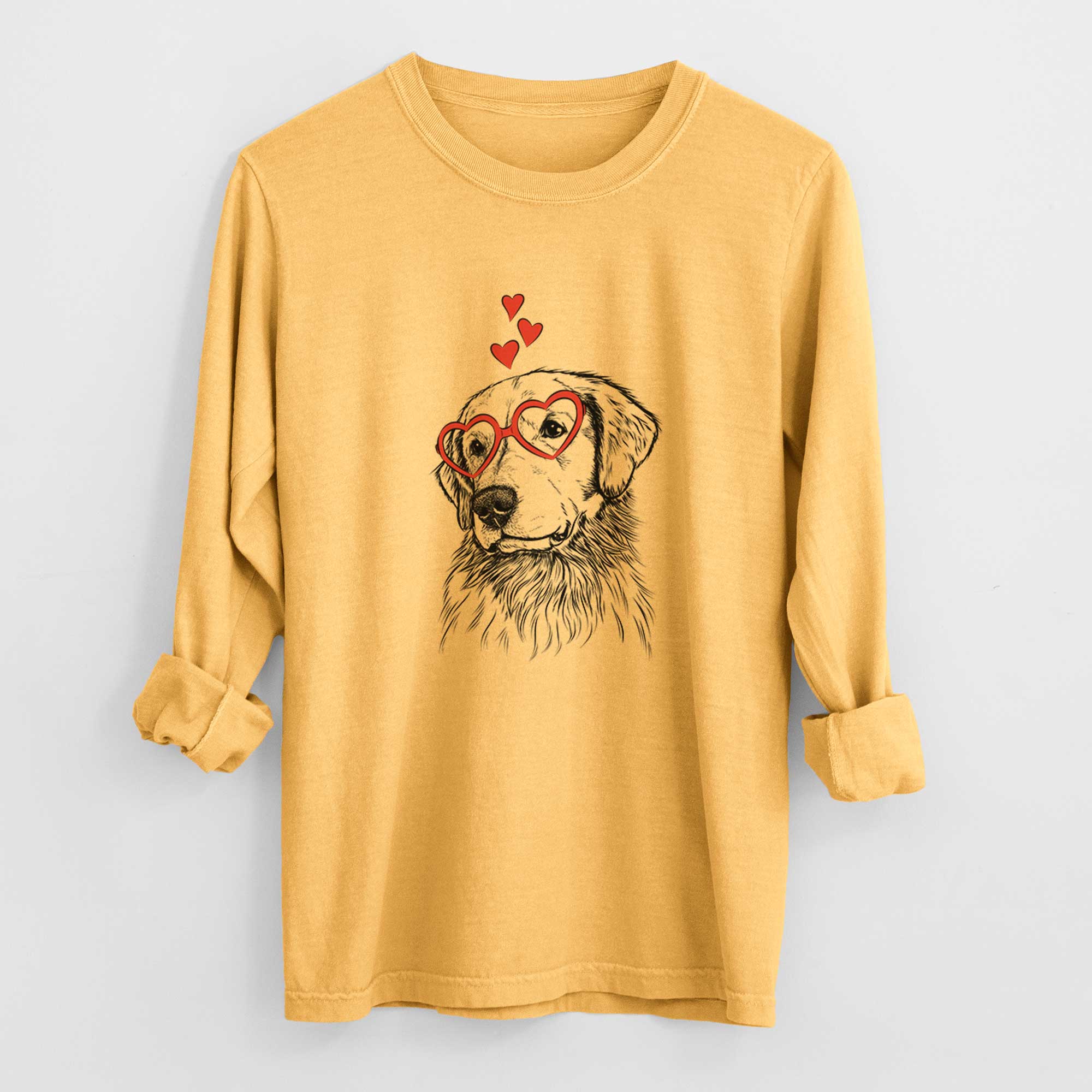 Valentine Quinn the Golden Retriever - Heavyweight 100% Cotton Long Sleeve